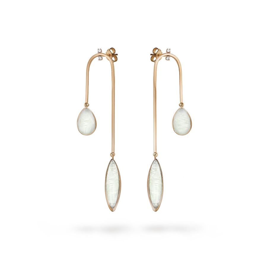 Curved 'Amo' earrings  AURUM | OR AMO CRV LAU9R AGT VD CT 0,08